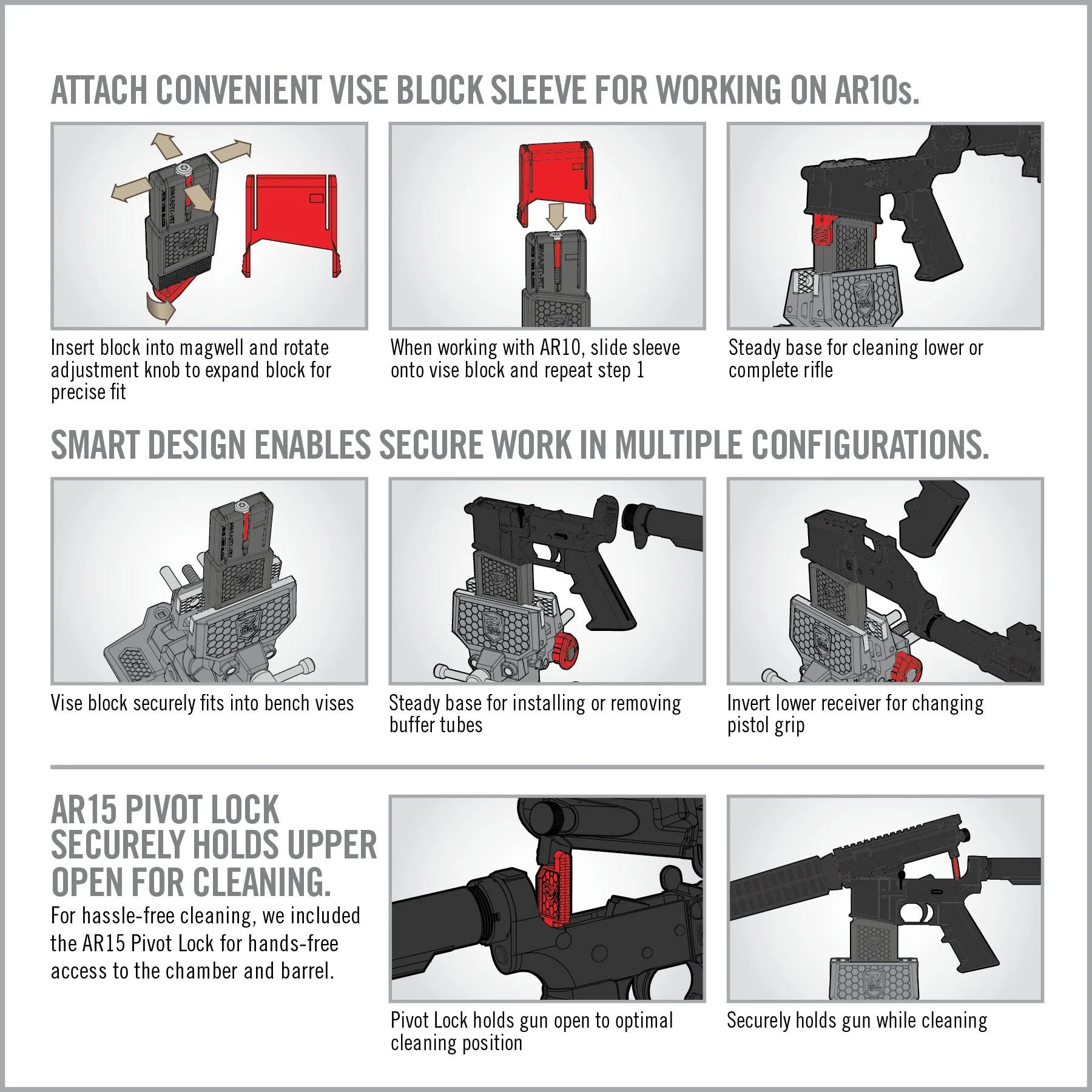 Smart-Fit AR15 Vise Block With Sleeve For AR10*
